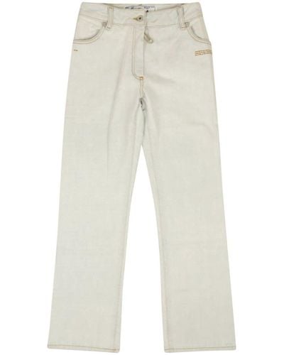 Off-White c/o Virgil Abloh Jeans crop con applicazione logo - Bianco