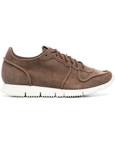 Buttero Logo-patch Leather Trainers - Brown