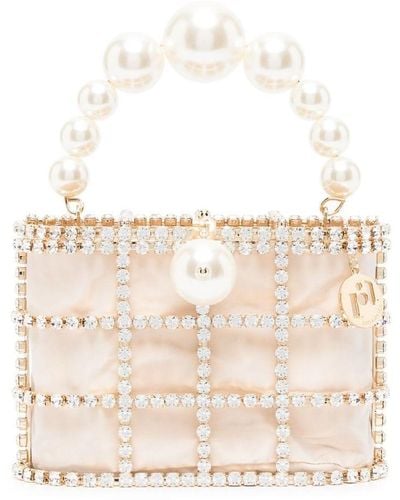 Rosantica Holli Faux Pearl-embellished Mini Bag - White