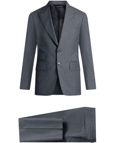 Tom Ford Single-breasted Wool Suit - Blue