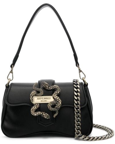 Just Cavalli Bolso mini con placa del logo - Negro