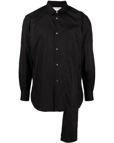 Comme des Garçons Asymmetric-hem Cotton Shirt - Black