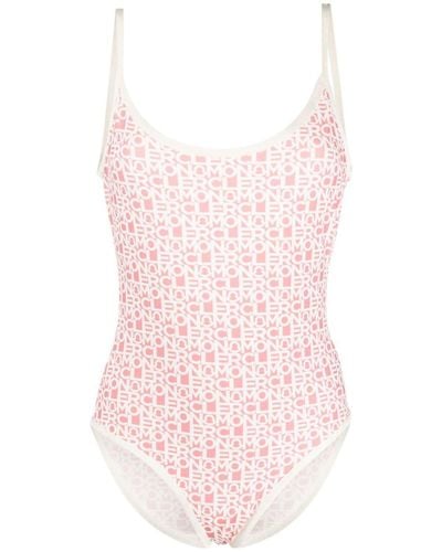 Moncler Logoed One-piece Swimsuit - Pink