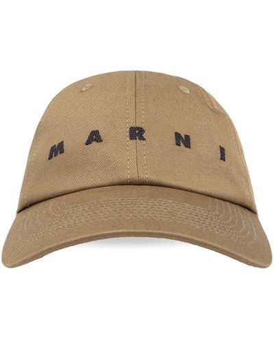 Marni Logo-embroidered Twill Baseball Cap - Natural