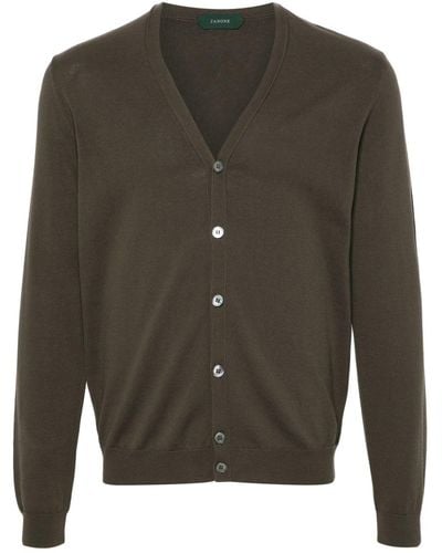Zanone Button-up cotton cardigan - Grau