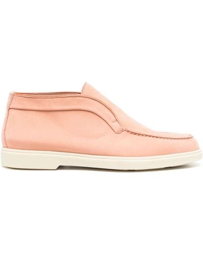Santoni Ankle-length Leather Loafers - Pink