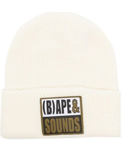 A Bathing Ape Bonnet Bape Sounds à patch logo - Blanc