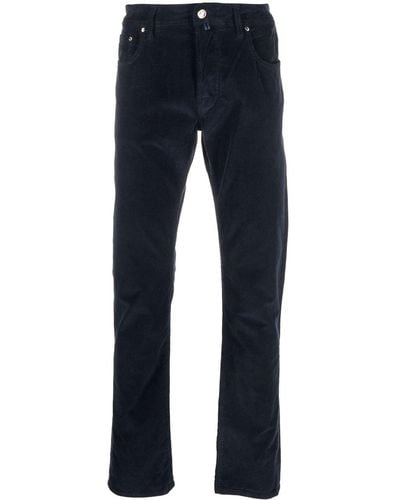 Jacob Cohen Scarf-detail Five-pocket Straight-leg Trousers - Blue