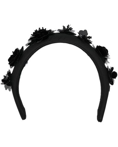 Prada Haarband Verfraaid Met Bloemen - Zwart