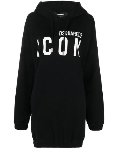 DSquared² Hoodie à logo imprimé - Noir