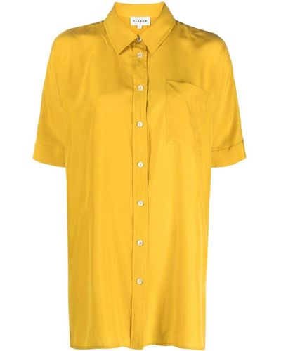 P.A.R.O.S.H. Short-sleeve Silk Shirt - Yellow