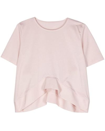 Issey Miyake Camiseta estilo jersey asimétrica - Rosa