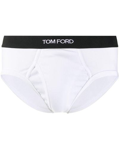 Tom Ford Slip con banda logo - Bianco