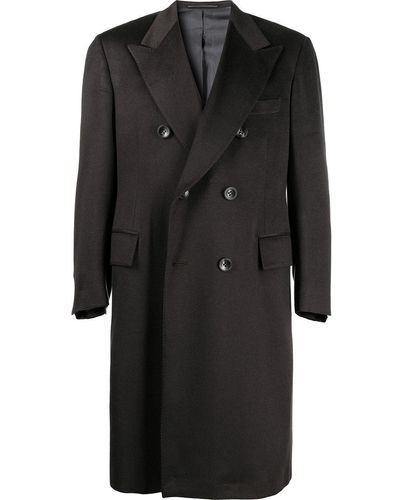 Kiton Cashmere Double Breasted Coat - Brown