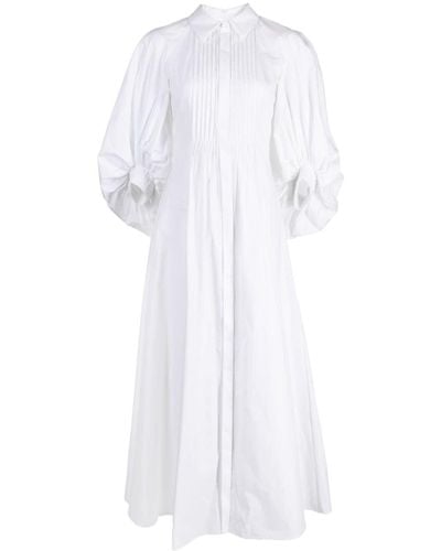 Huishan Zhang Pat Poplin Midi Shirtdress - White