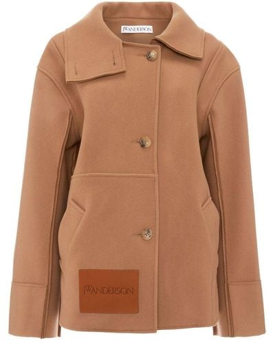 JW Anderson Logo-patch Detail Coat - Brown