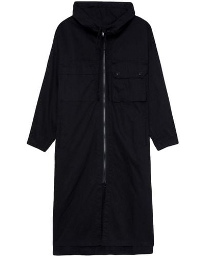 Y's Yohji Yamamoto Classic-hood Cotton Coat - Black