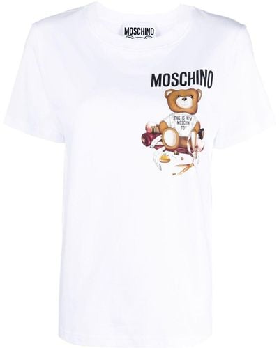 Moschino T-shirt con motivo Teddy Bear - Bianco