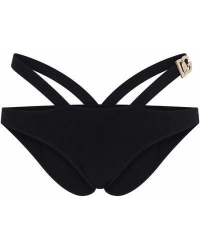 Dolce & Gabbana Bragas de bikini con logo - Negro