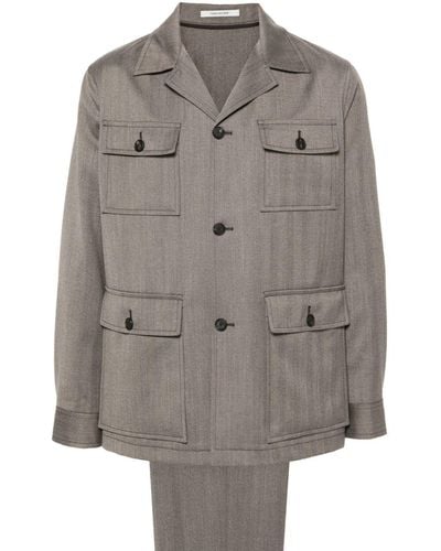 Tagliatore Single-breasted Virgin Wool Suit - Grey