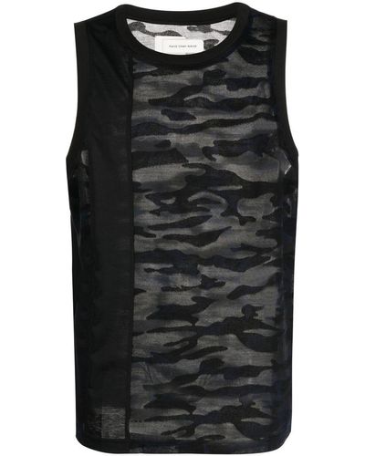 Feng Chen Wang Camouflage-print Tank Top - Black