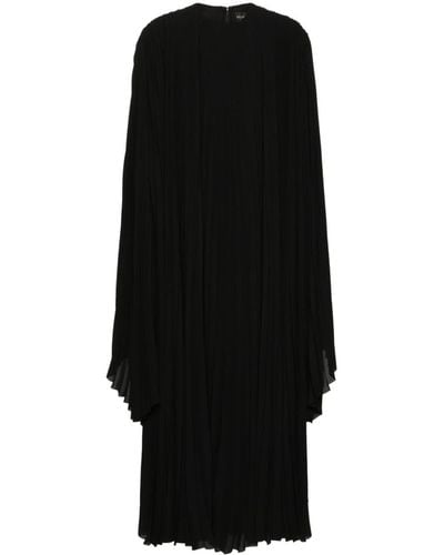 Balenciaga Vestido largo plisado de manga ancha - Negro