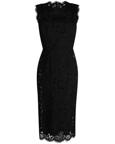 Dolce & Gabbana Vestido midi de encaje - Negro