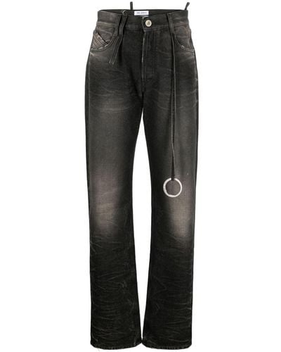 The Attico Halbhohe Tapered-Jeans - Grau