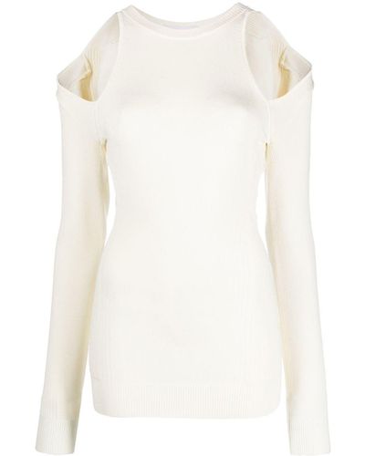 AZ FACTORY Cut-out Shoulder Sweater - White