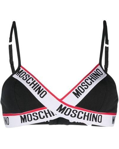 Moschino Soutien-gorge à logo imprimé - Noir
