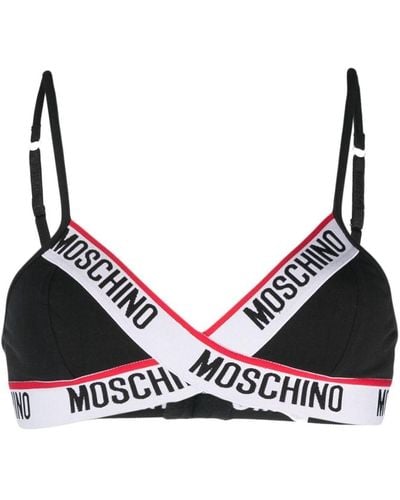 Moschino Sujetador con logo estampado - Negro