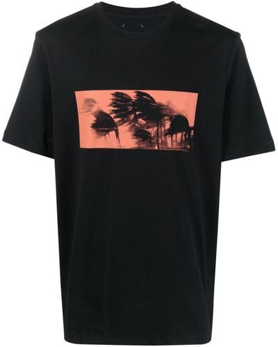 OAMC T-shirt en coton biologique à imprimé graphique - Noir