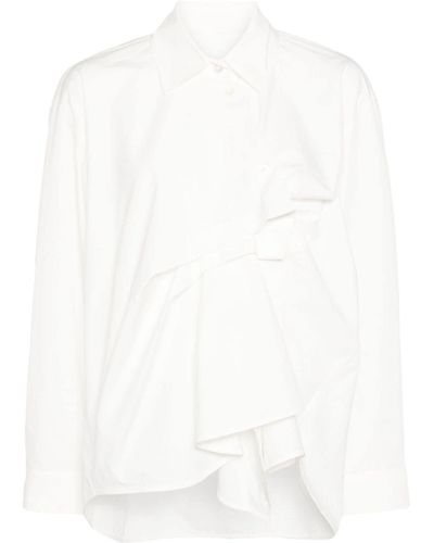 JNBY Gathered-detail Cotton Blouse - White