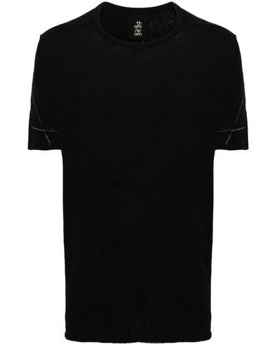 Thom Krom Fijngebreid T-shirt Met Decoratief Stiksel - Zwart