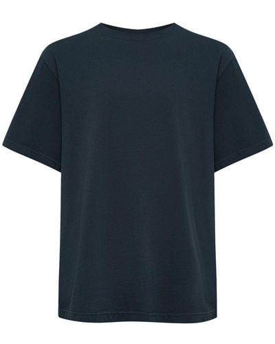 12 STOREEZ T-shirt en coton à épaules tombantes - Bleu