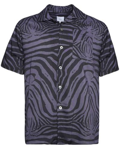 Rhude Camisa con estampado Zebra - Azul