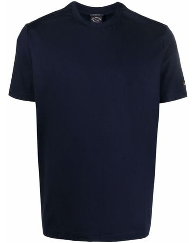 Paul & Shark ロゴパッチスリーブ Tシャツ - ブルー