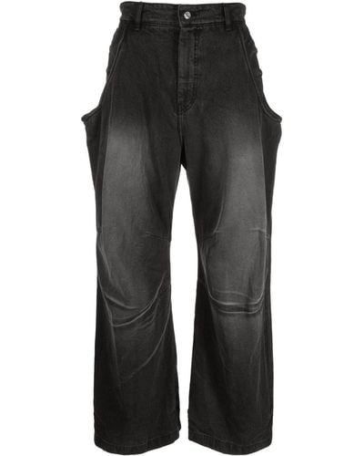 we11done Mid-rise Wide-leg Jeans - Black