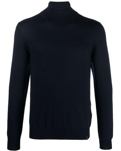 Fay Roll-neck Virgin Wool Sweater - Blue