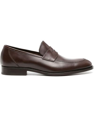 Fratelli Rossetti Penny-slot Polished Leather Loafers - Brown