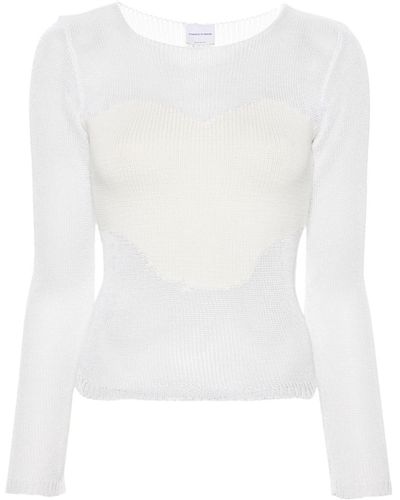 Pinko Maglione con design a inserti - Bianco