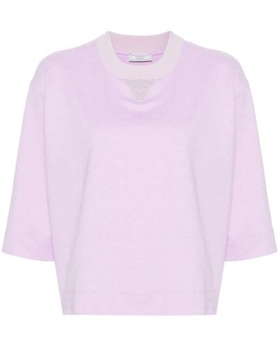 Peserico Crew-neck Cotton T-shirt - Pink