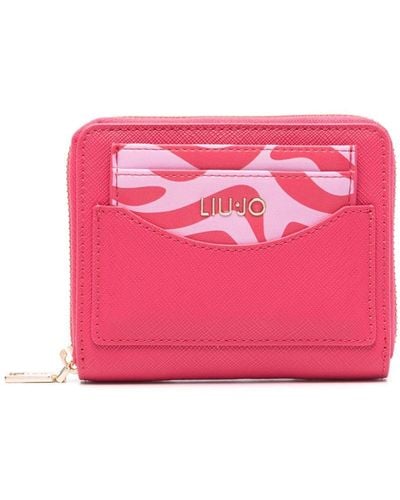 Liu Jo Logo-lettering Textured Wallet - Pink