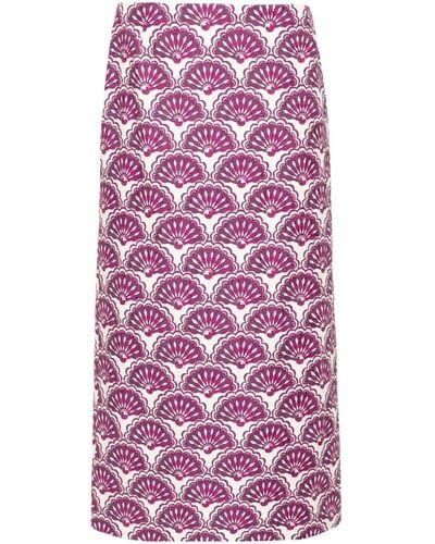La DoubleJ Graphic-print Pencil Skirt - Purple