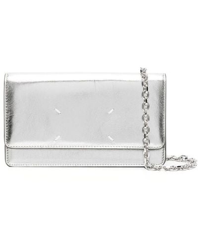 Maison Margiela Medium Metallic Wallet-on-chain - White