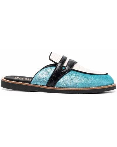 Human Recreational Services Palazzo Colour-block Mules - Blue