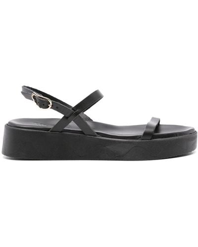 Ancient Greek Sandals Euriali Platform Leather Sandals - Black