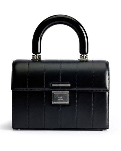Ami Paris Leather Top Handle Bag - Black