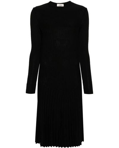 Mrz Virgin Wool Midi Dress - Black