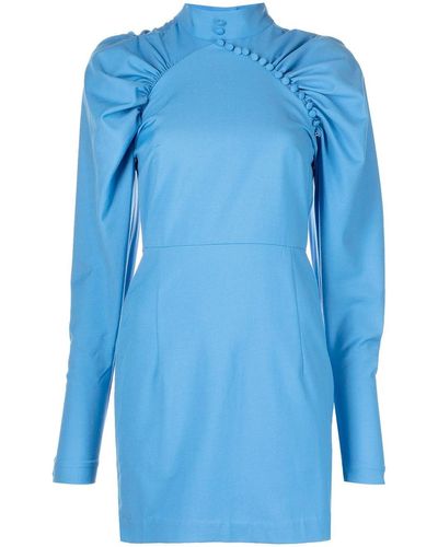 ROTATE BIRGER CHRISTENSEN Mini-jurk Met Ruches - Blauw